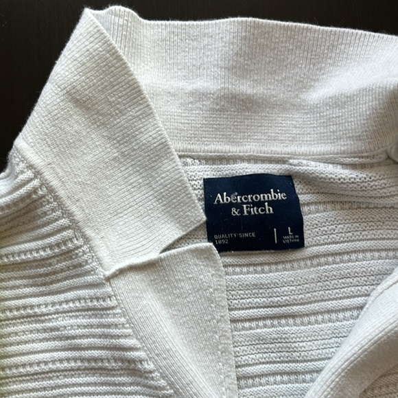 Abercrombie & fitch men’s white cream button down large - Picture 2 of 3